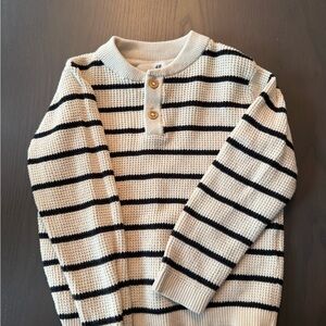H&M Toddler Boy Striped Sweater - Cream and Black